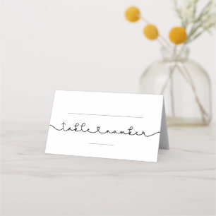 Cute connecting heart font wedding place card