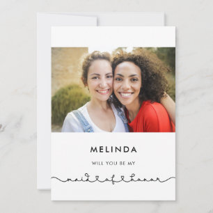 Cute connecting heart Maid of Honour proposal card