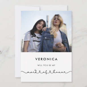 Cute connecting heart Maid of Honour proposal card