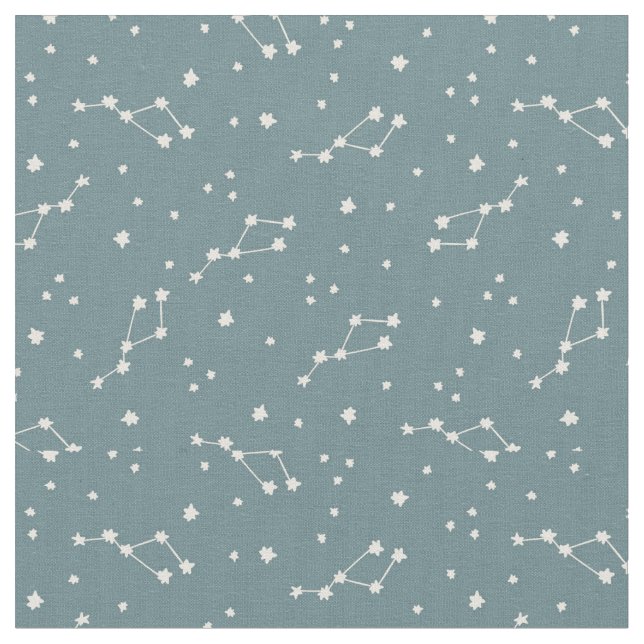 Cute Constellation Sky Pattern Fabric (Close Up)