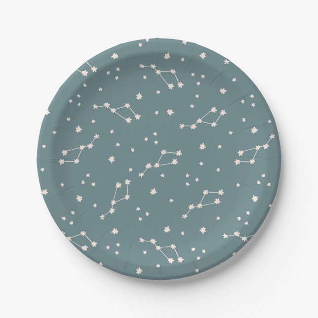 Cute Constellation Sky Pattern Paper Plate (Front)