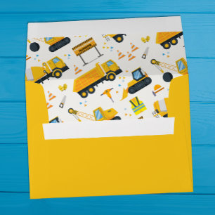 Cute Construction Birthday Party Invitation Envelope