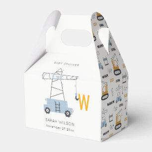 Cute Construction Crane Boy's Urban Baby Shower Favour Box