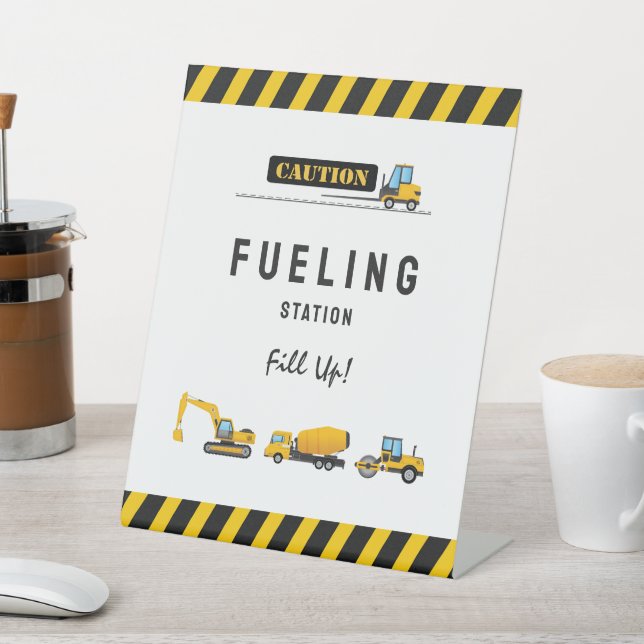 Cute Construction Dump Food Drinks Sign Printable (In SItu)