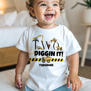 Cute Construction Dump Truck 2nd Birthday Toddler Baby T-Shirt