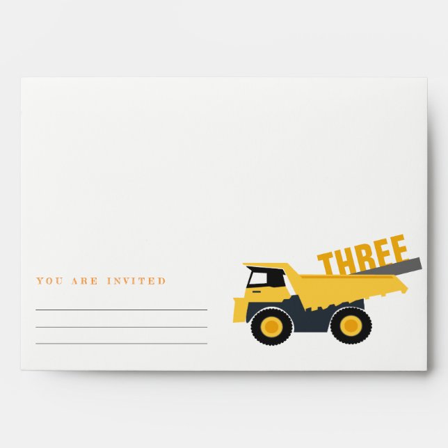 Cute Construction Dump Truck Any Age Birthday  Envelope (Front)