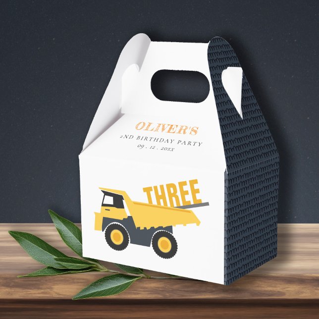 Cute Construction Dump Truck Any Age Birthday  Favour Box (Creator Uploaded)