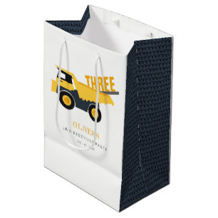 Cute Construction Dump Truck Any Age Birthday Medium Gift Bag