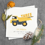 Cute Construction Dump Truck Any Age Birthday Napkin<br><div class="desc">If you need any further customisation please feel free to message me on yellowfebstudio@gmail.com.</div>
