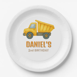 Cute Construction Dump Truck Any Age Birthday  Paper Plate