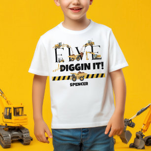 Cute Construction Dump Truck Boy 5th Birthday Toddler T-Shirt