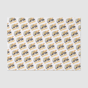 Cute Construction Dump Truck Happy Birthday Tissue Paper