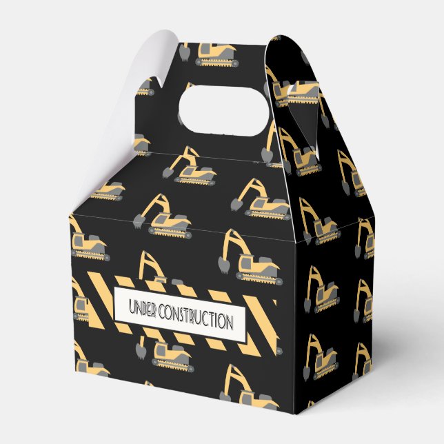 Cute Construction Dump Truck Pattern Birthday Favour Box (Front Side)