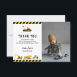 Cute Construction Dump Truck Photo Birthday Thank You Card<br><div class="desc">♥♥Construction Dump Truck Vehicles Theme♥♥ This is a perfect for Occasional Party such as Birthday, Baby Shower, etc. Need more interesting invites card, party supplies and decorations? Lets' find out products with the matching design. ***FIND MORE THE MATCHING DESIGN*** ♥♥Please copy this link and paste on your web browser:- https://bit.ly/3FV8qDD♥♥...</div>
