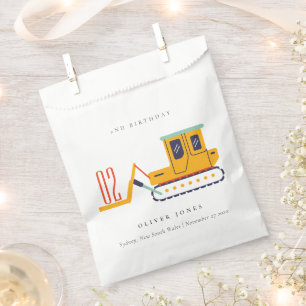 Cute Construction Fork Lift Any Age Birthday Favour Bags