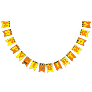 Cute Construction Theme Kid's Birthday Party Bunting