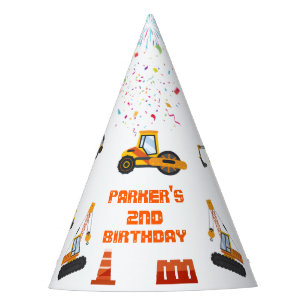 Cute Construction Theme Kid's Birthday Party Party Hat