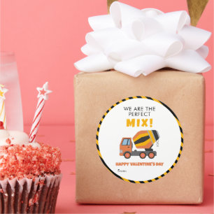 Cute Construction Truck - Kids Classroom Valentine Classic Round Sticker