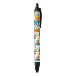 Cute Construction Truck Name Boys Black Ink Pen