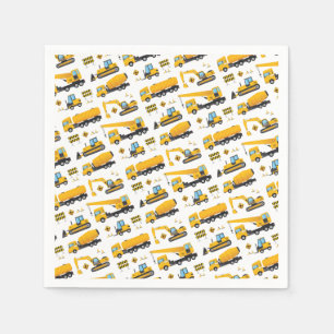 Cute Construction Truck Vehicles Party Supplies Napkin