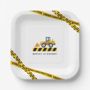 Cute Construction Trucks Party Favours Tableware Paper Plate