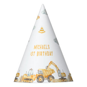 Cute Construction Trucks Party Hat
