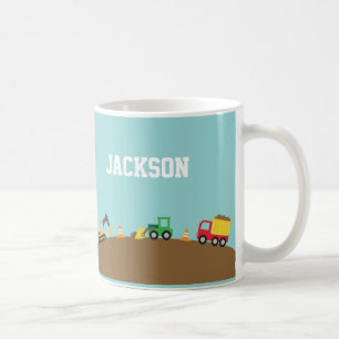 Cute Construction Vehicles For Boys Coffee Mug