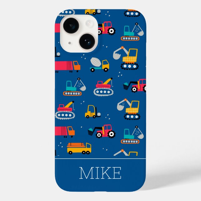 Cute Contruction Movers Pattern Case-Mate iPhone Case (Back)