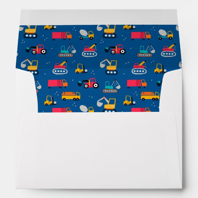 Cute Contruction Movers Pattern Envelope (Back (Bottom))