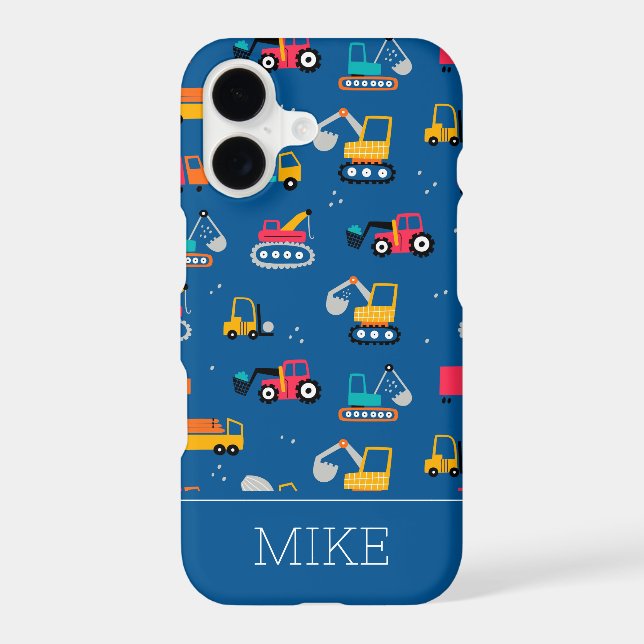 Cute Contruction Movers Pattern iPhone Case (Back)