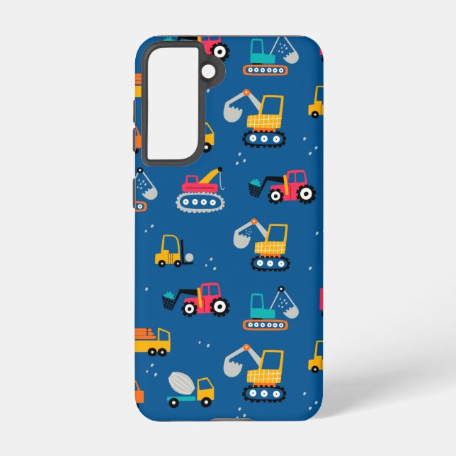 Cute Contruction Movers Pattern Samsung Galaxy S21 Case (Back)