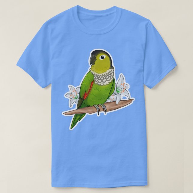 Cute Conure with Lillies T-Shirt (Design Front)