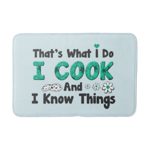 Cute cook word art kitchen bath mat