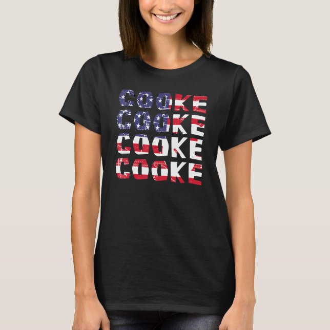 Cute Cooke  American Flag Red White Blue Merch Out T-Shirt (Front)