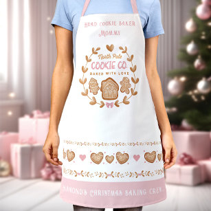 Cute Cookie Baking Pink Christmas Apron