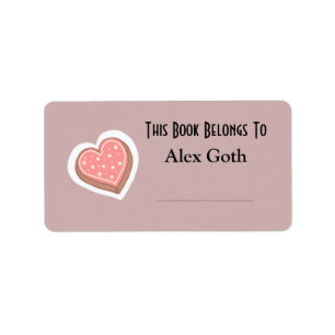 Cute Cookie Book Labels Custom Name