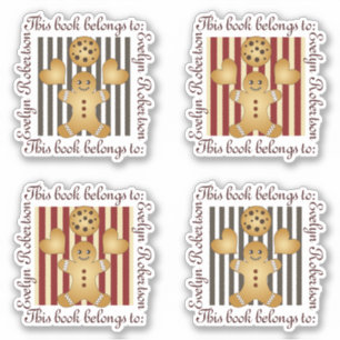 Cute Cookie Gingerbread Man Bookplate