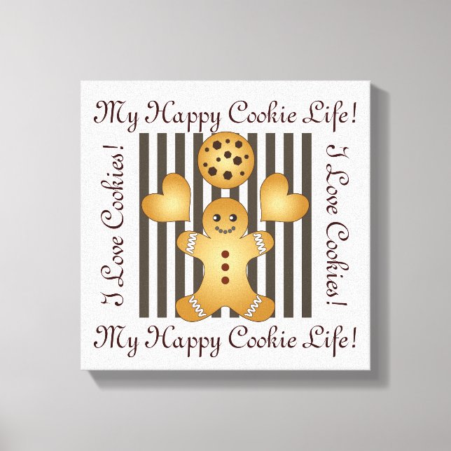 Cute Cookie Gingerbread Man Canvas Print (Front)
