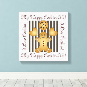 Cute Cookie Gingerbread Man Canvas Print