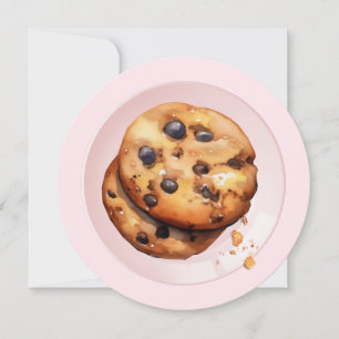 Cute Cookie Is On Her Way Pink Baby Shower Invitation