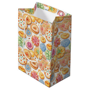Cute cookie party tiled pattern  medium gift bag
