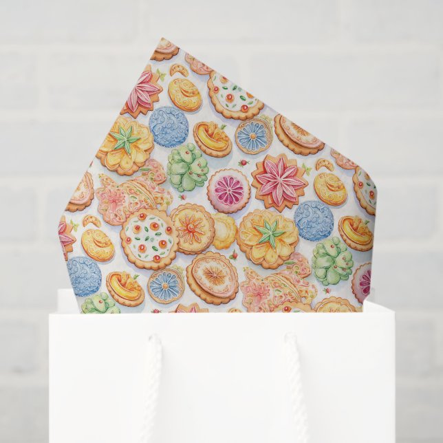 Cute cookie party tiled pattern  tissue paper (Gift Bag)