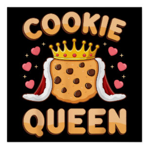 Cute Cookie Queen Funny Baking Lover Poster