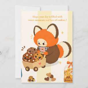 Cute Cookie Red Panda Blank Card Personalized