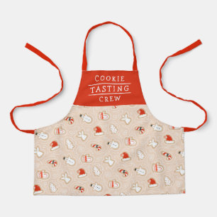 Cute Cookie Tasting Crew Christmas Pattern Apron