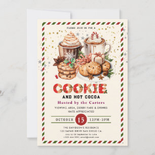Cute Cookies and Cocoa Holiday Party Invitation