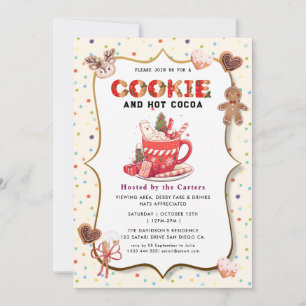Cute Cookies and Cocoa Holiday Party Invitation