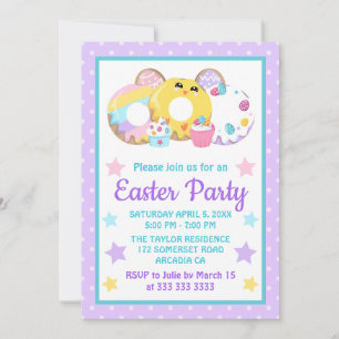 Cute Cookies & Cakes Easter Party Invitation