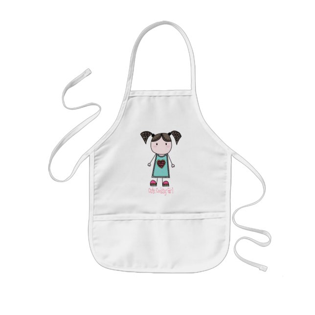 Cute Cooking Girl Kids Apron (Front)