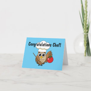 Cute Cooking Owl Cartoon   Add your Text Card